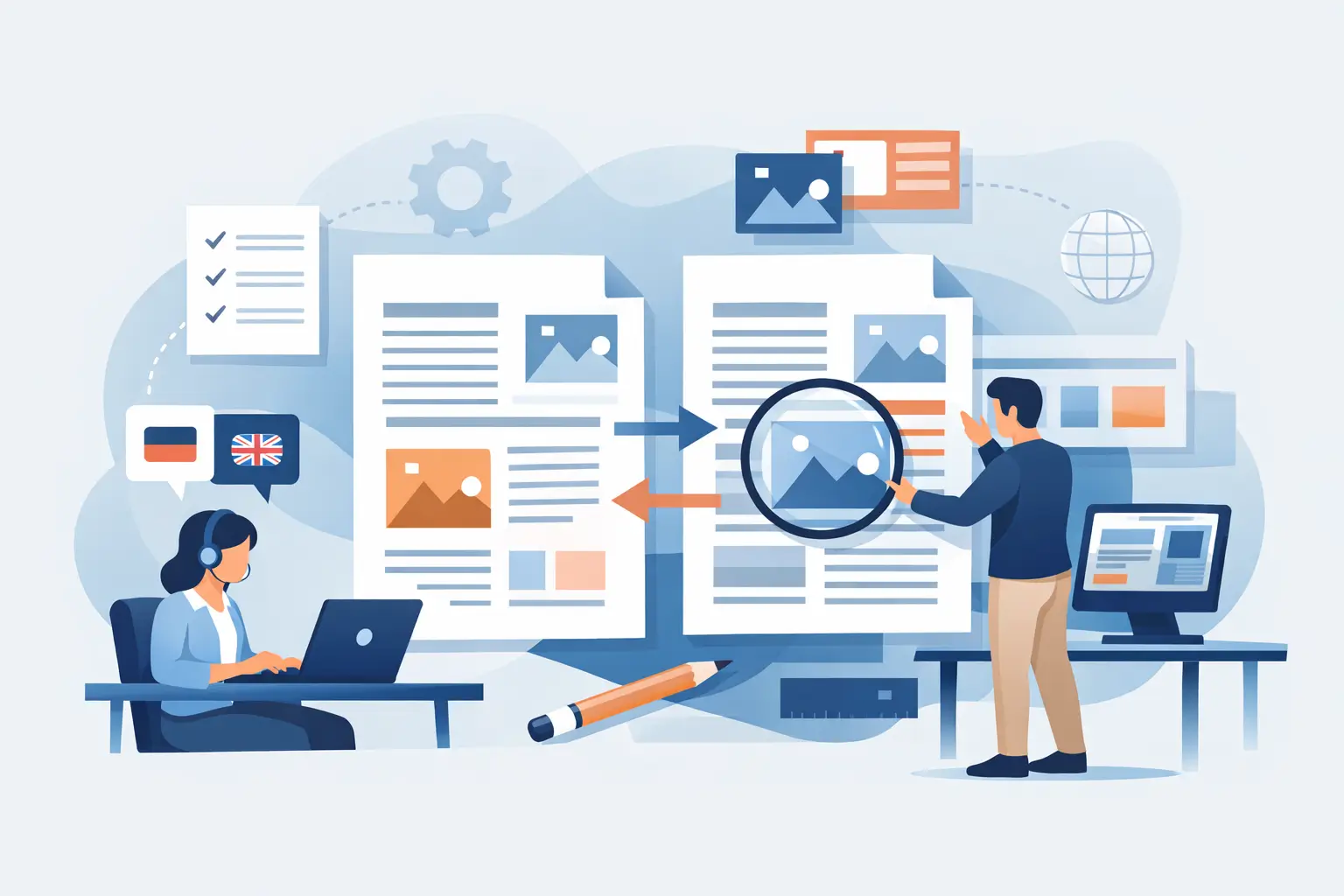 Professional article translation with correct layout implementation
