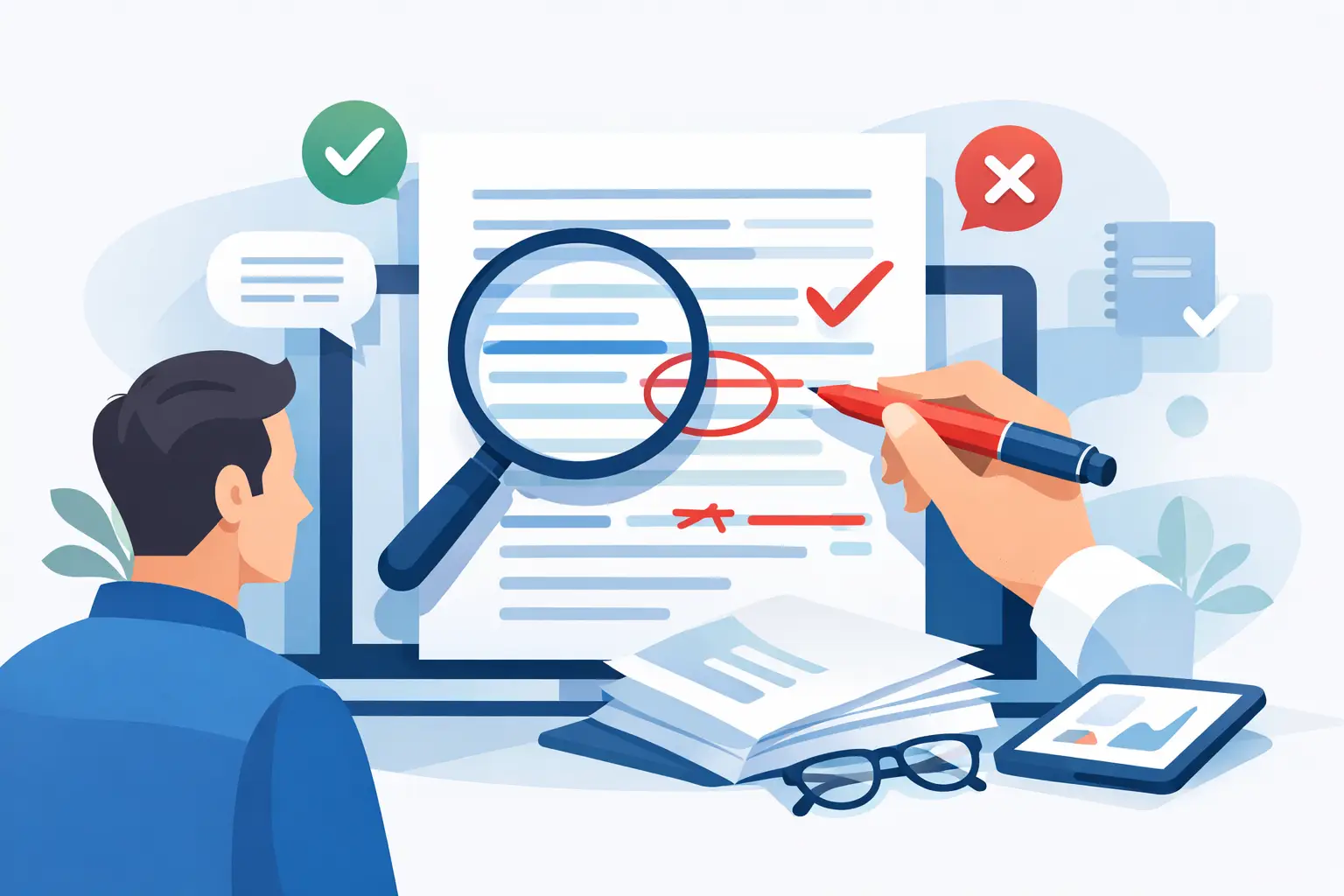Proofread your manuscript directly in the document